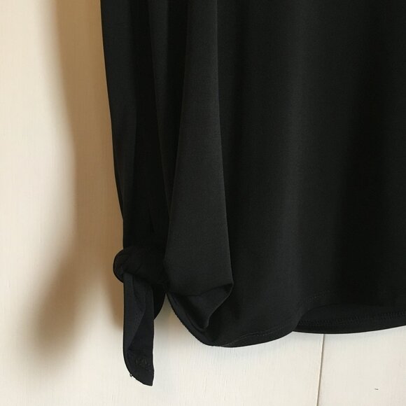 NWT Carmen Marc Valvo Black Grommet Shoulder Tie Hem Tank Top - Picture 5 of 15